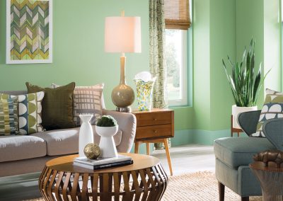 Green Painted Room With Decor