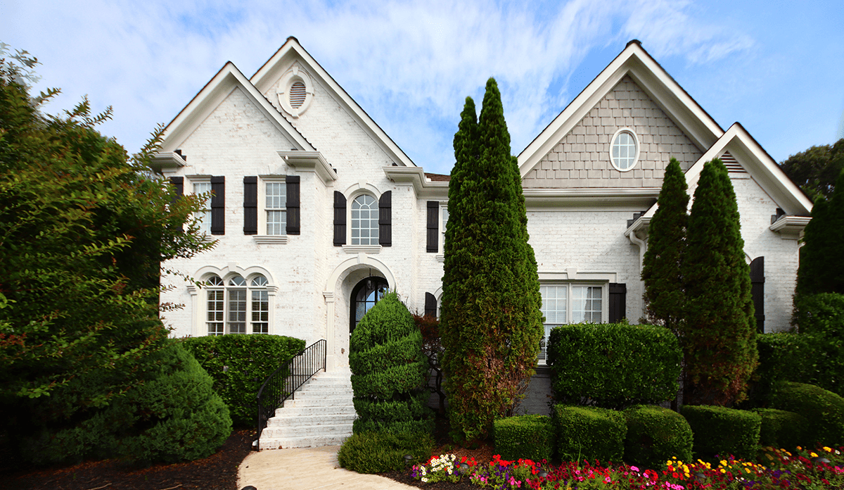 Limewash brick house Atlanta